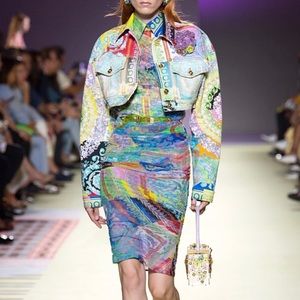 Versace technicolor skirt nwot
